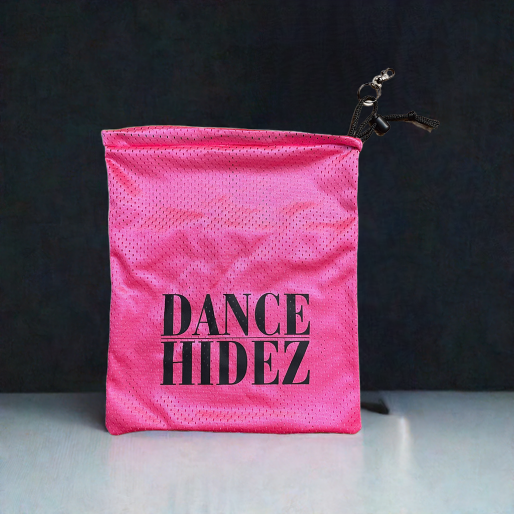 White, Pink, Tan Mesh Dance Shoe Bag – Breathable, Functional, and Stylish for Competitions