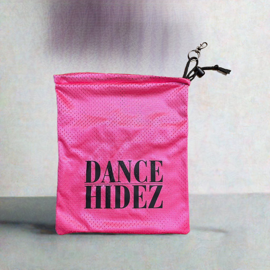 White, Pink, Tan Mesh Dance Shoe Bag – Breathable, Functional, and Stylish for Competitions